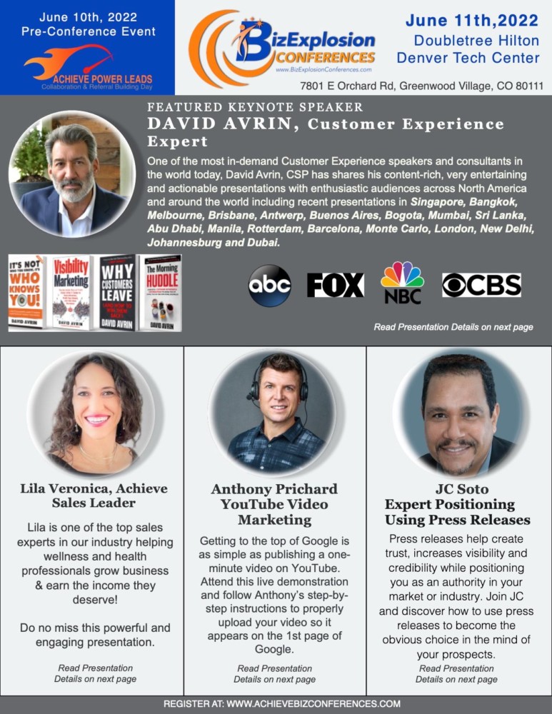 First Post-Covid Biz Explosion Conference for Health Industry Leaders by Achieve Systems, Scheduled for June 10th – 11th, 2022